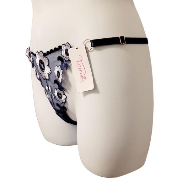 2/$20 Brand new blue flower lace T-backs underwear panties - Picture 2 of 4